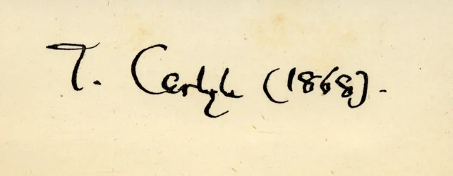 Signature of Thomas Carlyle in 1868